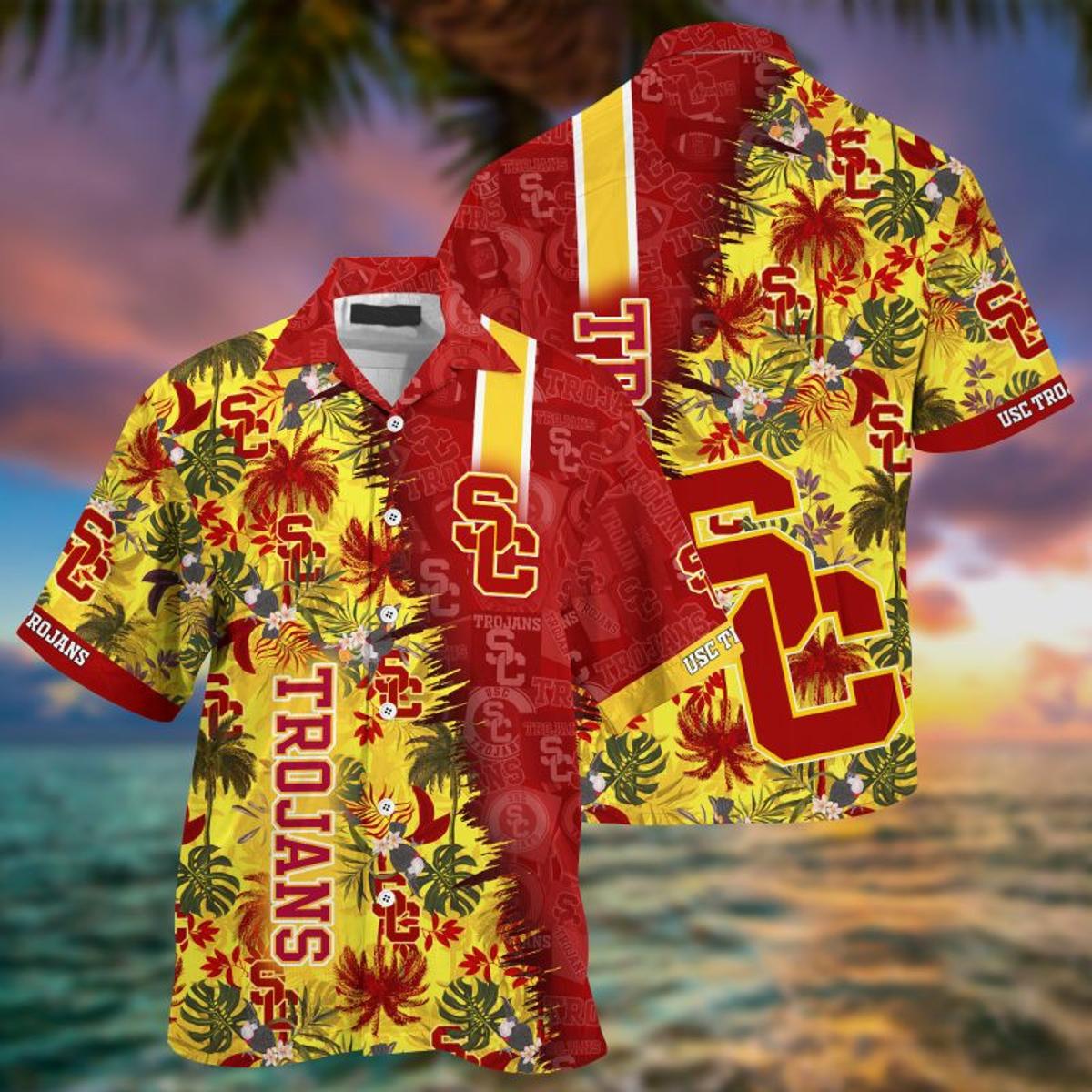 Tropical Seamless Usc Hawaiian Shirt For Men Women