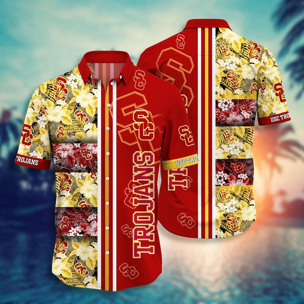 Tropical Seamless Usc Hawaiian Shirt For Men Women