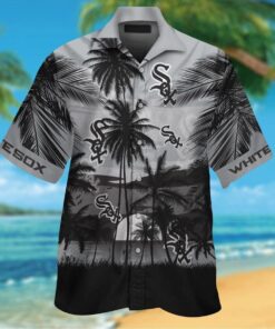 Kiss Short Sleeve Button Up Tropical Chicago White Sox Hawaiian Shirt