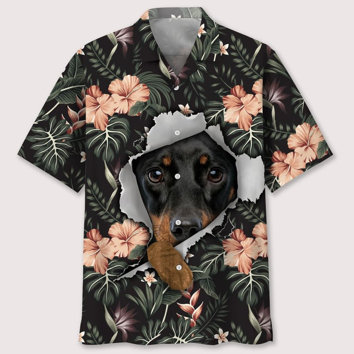 Beach Summer Dachshund Hawaiian Shirt Size Fron S To 5xl