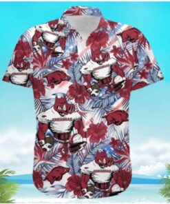 Tropical Floral Custom Aloha Razorback Hawaiian Shirt For Men Women