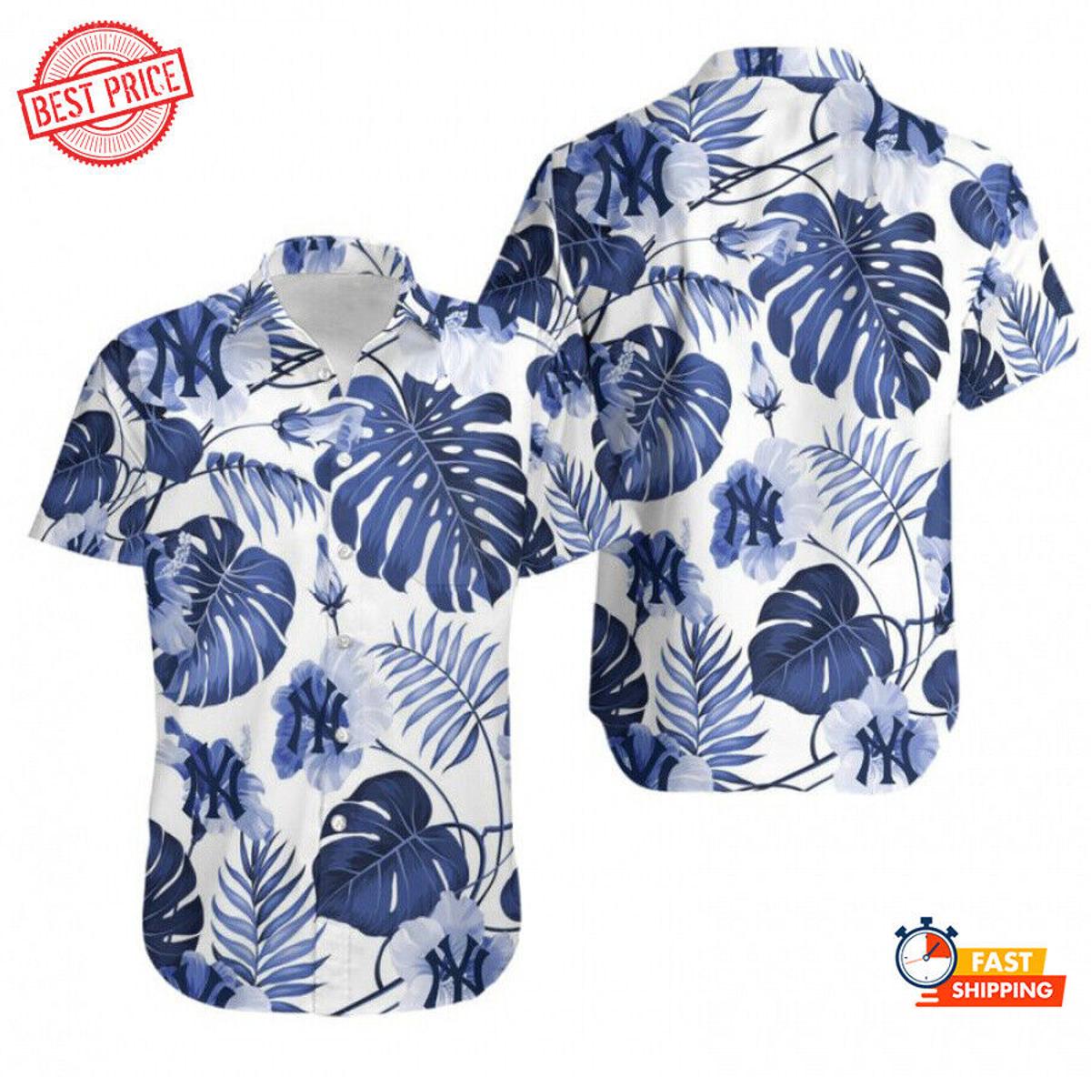 Tropical Flowers Yankees Tropical Shirt Outfit For Men