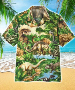 Tropical Hawaiian Shirt With Dinosaurs For Men Women