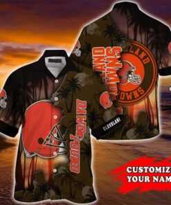 Tropical Island Personalized Cleveland Browns Hawaiian Shirt