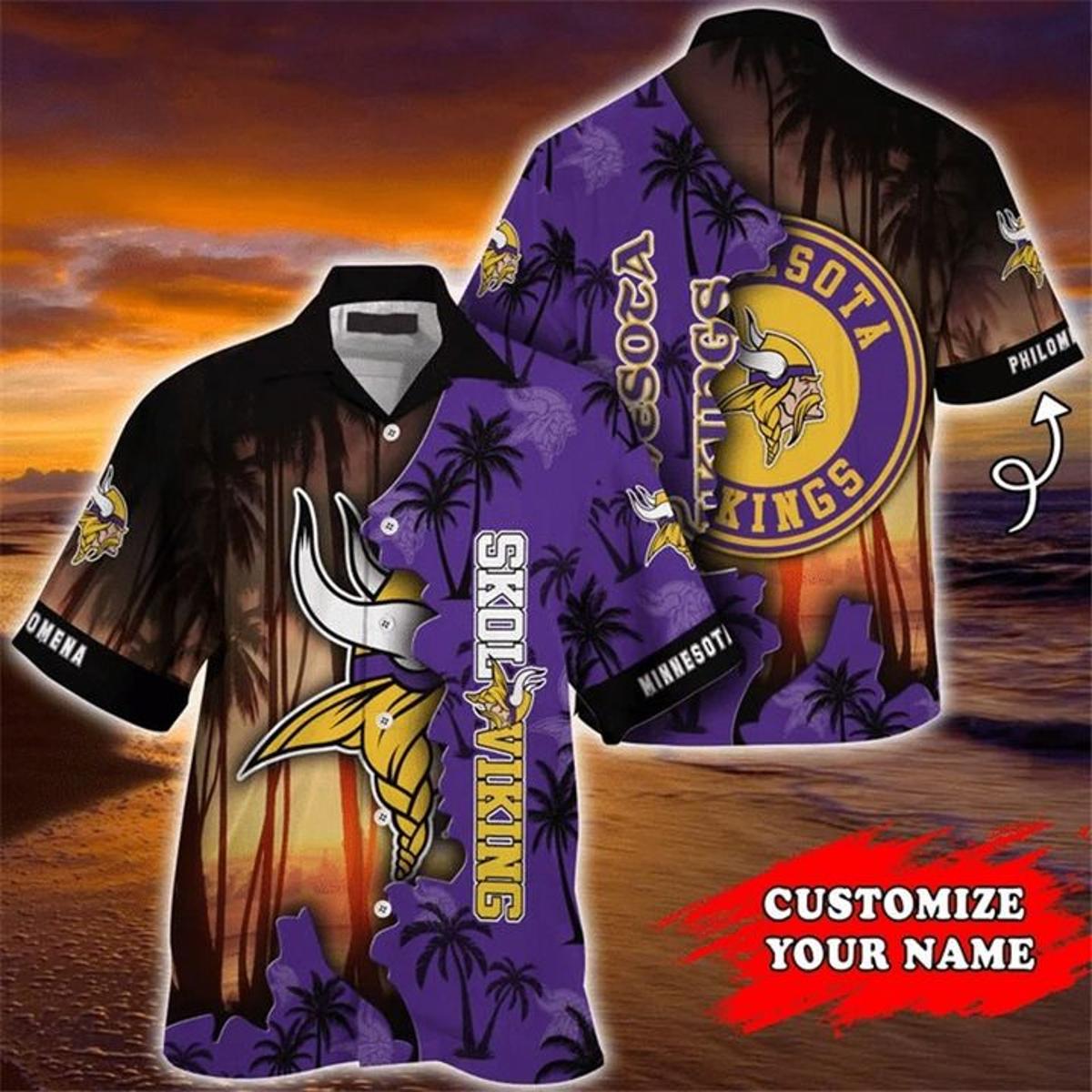 Tropical Minnesota Vikings Hawaiian Shirt For Men Women