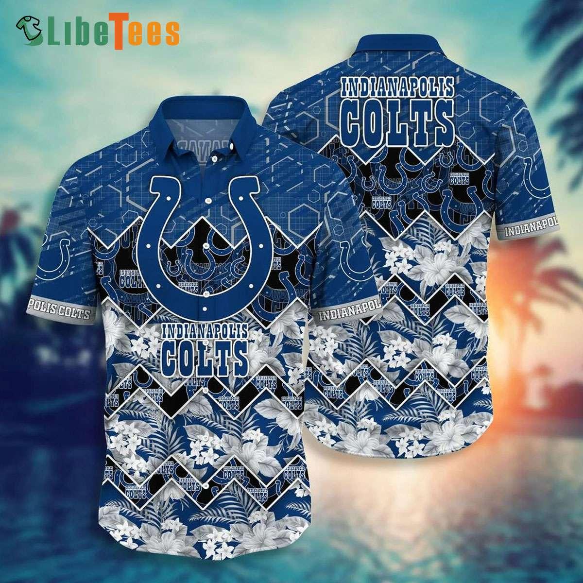 Men’s Short Sleeve Indianapolis Colts Hawaiian Shirt Size Fron S To 5xl