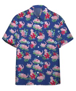 Tropical Pink Blue Slowpoke Hawaiian Shirt