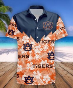 Mens Floral Auburn Hawaiian Shirt Gifts Idea