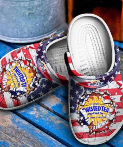 Usa Flag Pattern Twisted Tea Crocs Best Gift For Fans