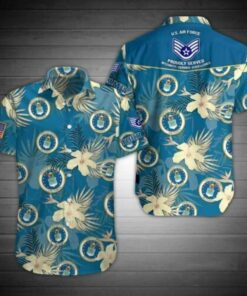 Us Air Force Hawaiian Shirt Usaf Military Veteran Custom Name Rank