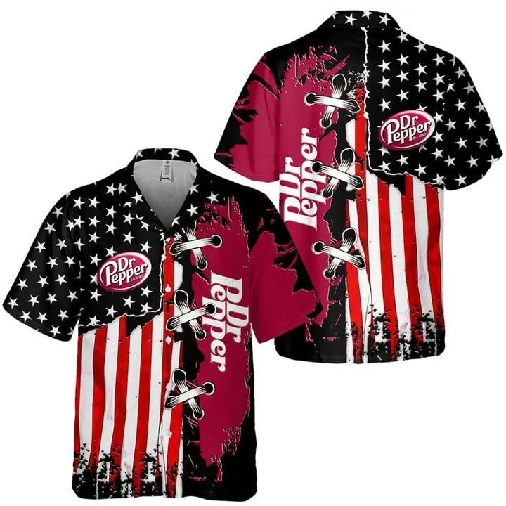 Dr Pepper Hawaiian Shirt Size Fron S To 5xl