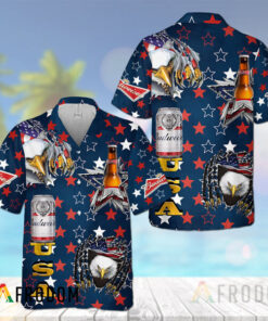 Usa Flag Eagle Budweiser Hawaiian Shirt Best Gift