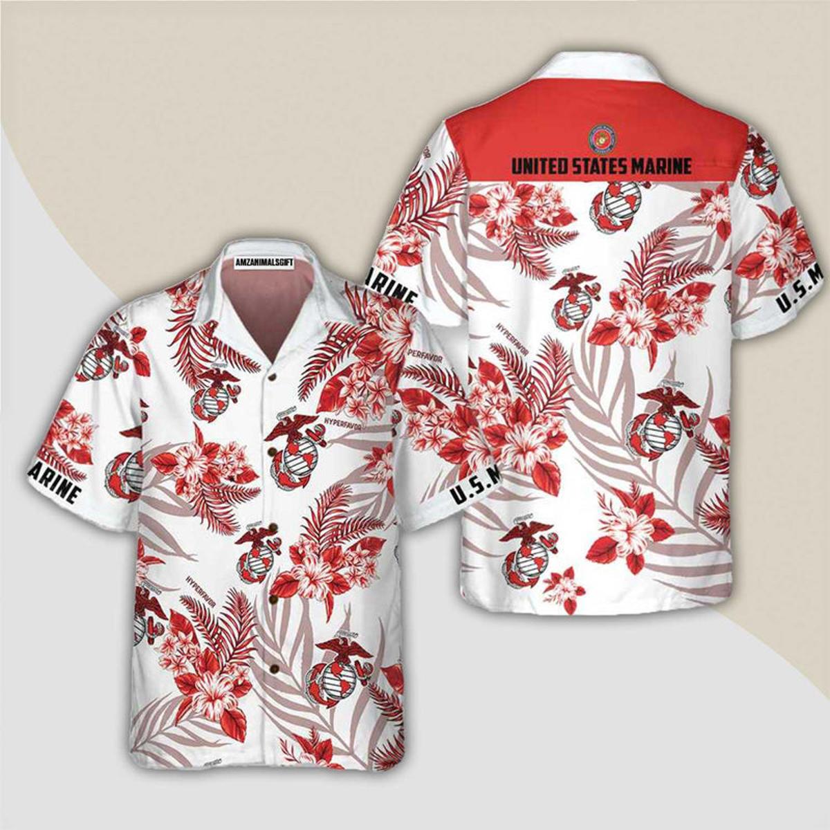 Usmc Marines Home Of The Free Hawaiian Shirt For Fans