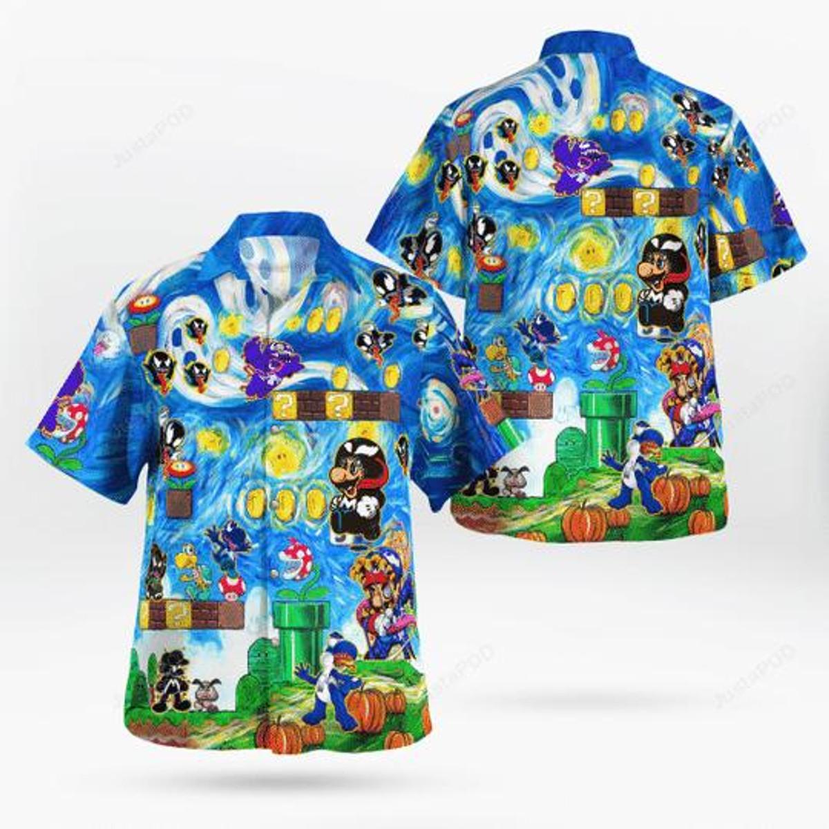 Super Mario Hawaiian Shirt Outfit For Men