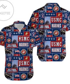 Simple Us Marine Corps Navy Unisex Hawaiian Shirts