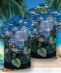 Vintage Jeep Car Tropical Summer Hawaiian Shirt Gift