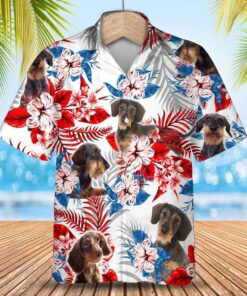 Wirehair Hawaiian Shirts For Dachshunds