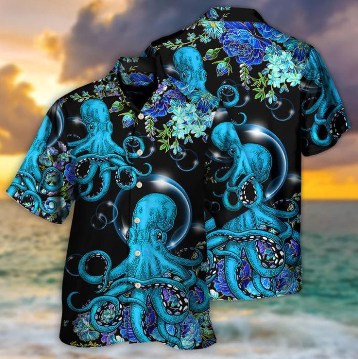 Love Ocean Forever Hawaiian Shirt Octopus