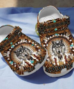 Wolf Classic Native American Crocs Best Gift For Fans