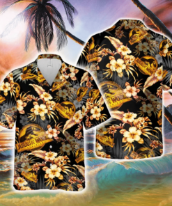 World Logo Hibiscus Jurassic World Hawaiian Shirt